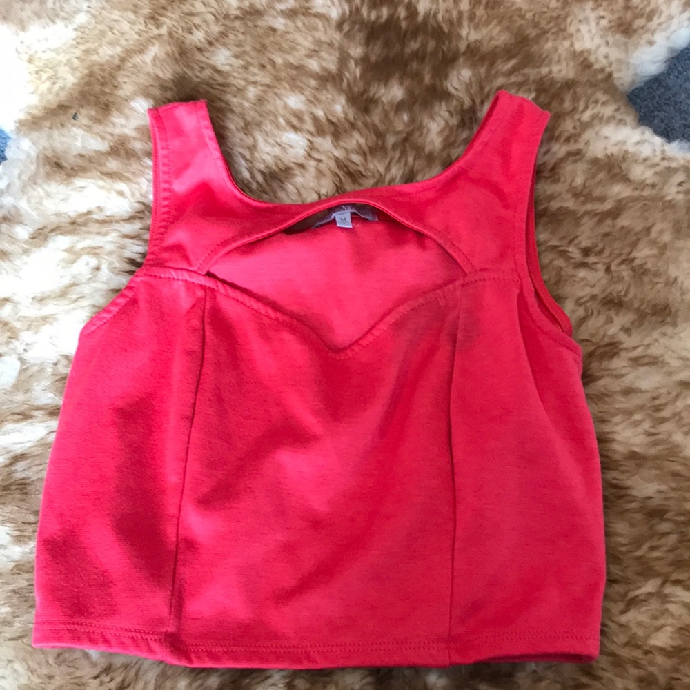 Charlotte Russe Cropped Tank Top with Opened Front